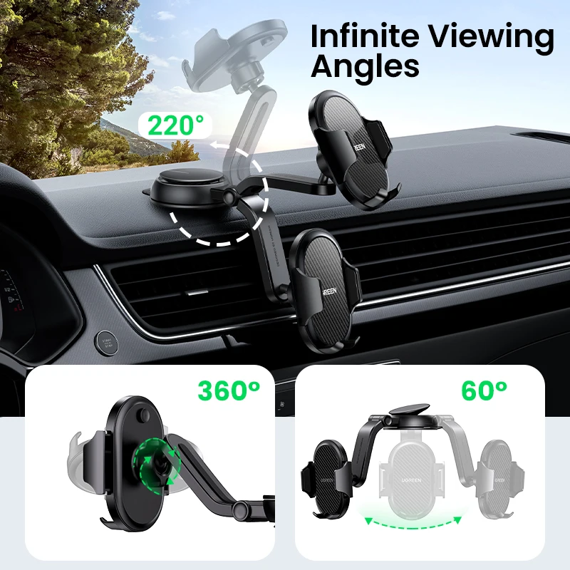 UGREEN Car Phone Holder Stand Gravity Dashboard Phone Holder Mobile Phone Support Universal For iPhone 14 13 12 Xiaomi Samsung