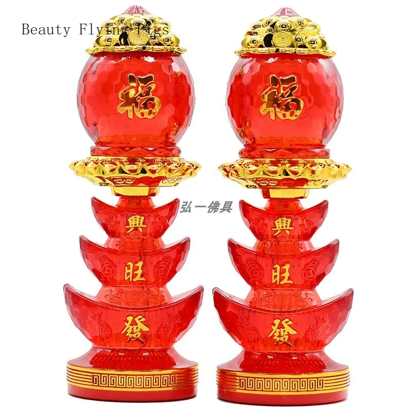 

2pcs Acrylic LED 110v~220v Yuanbao Lamp for Home Use, Buddha Hall for Prayer, Electric Candle Decoration feng shui Buddhism