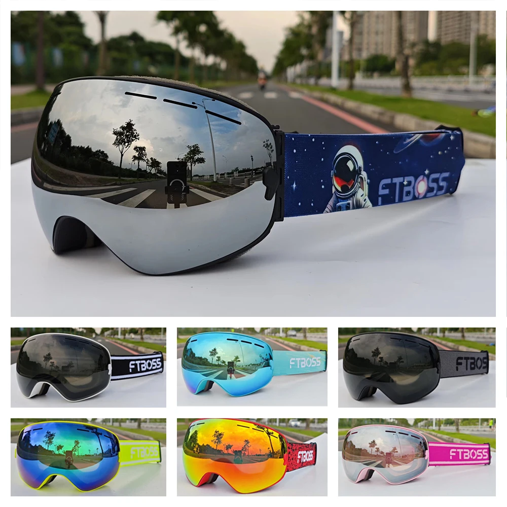 Large Comma Spherical Ski Goggles FTBOSS Winter Cycling Glasses Man Outdoor Sport Glasses Snowmobile Goggles Mountain Sports 6
