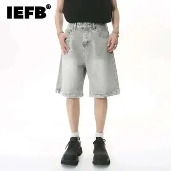 IEFB Summer Men's Casual Jeans Shorts Loose Mid High Waist Fashion Knee Lenght Denim Short Pants Vintage Male New Korean 9A8588 1