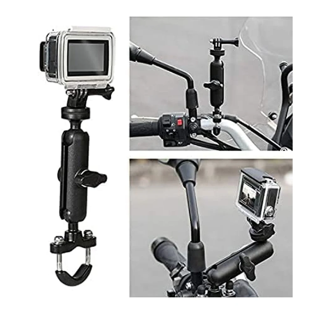 Motorcycle Handlebar Mount Aluminum Alloy Bike Holder For GoPro Hero 13 12 11 10 9 8 Insta360 DJI Osmo Action Camera Accessories