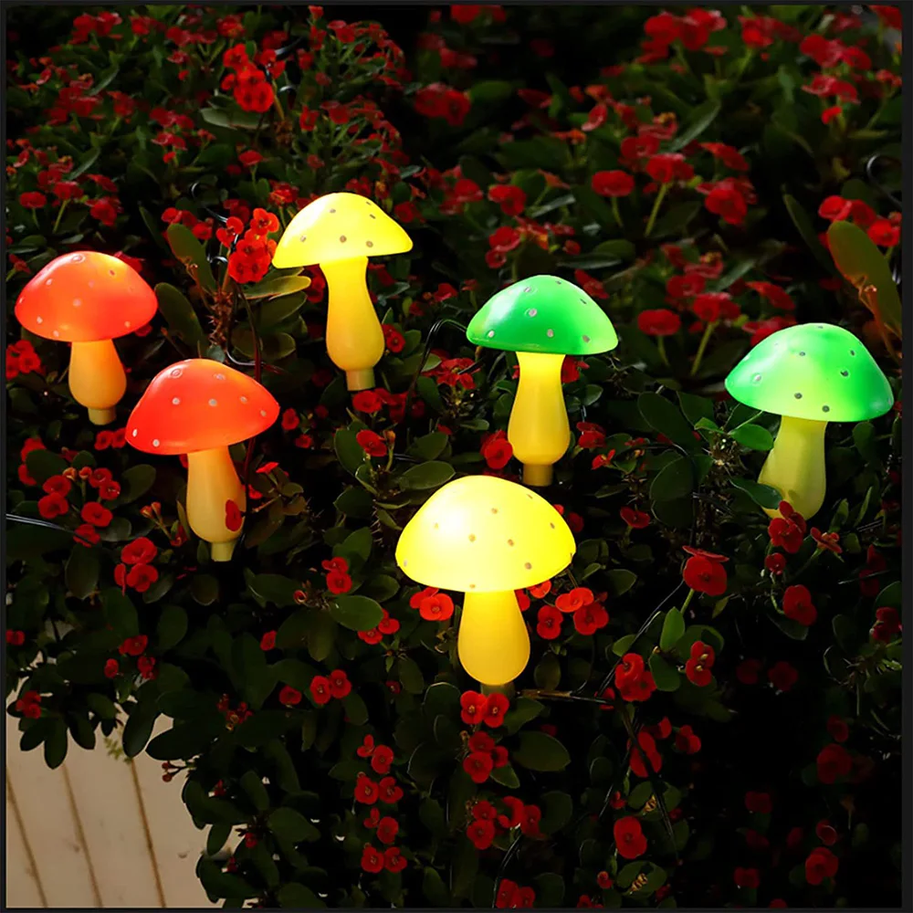 3/6pcs LED Solar Mushroom Light Outdoor Garden Waterproof Light Lawn Yard Lamp Light String Decor Mushroom Modeling Lights