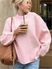 Tossy Pink Knitwear Sweater Pullover For Women Long Sleeve Fashion Loose Patchwork Cute Y2k Top Female Knit Elegant Pullover New 1