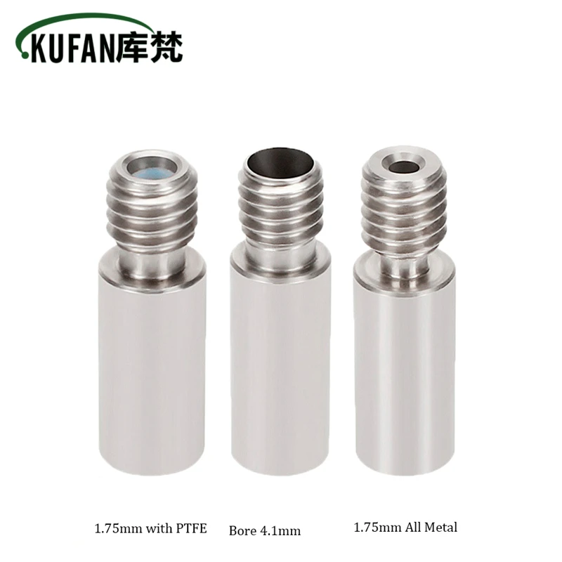 

KUFAN MK8 3D Printer Parts All Metal E3D Chimera Extruder Dual Hotend J-Head Throat Heat Break Tube 1.75mm Filament Bore 4.1mm