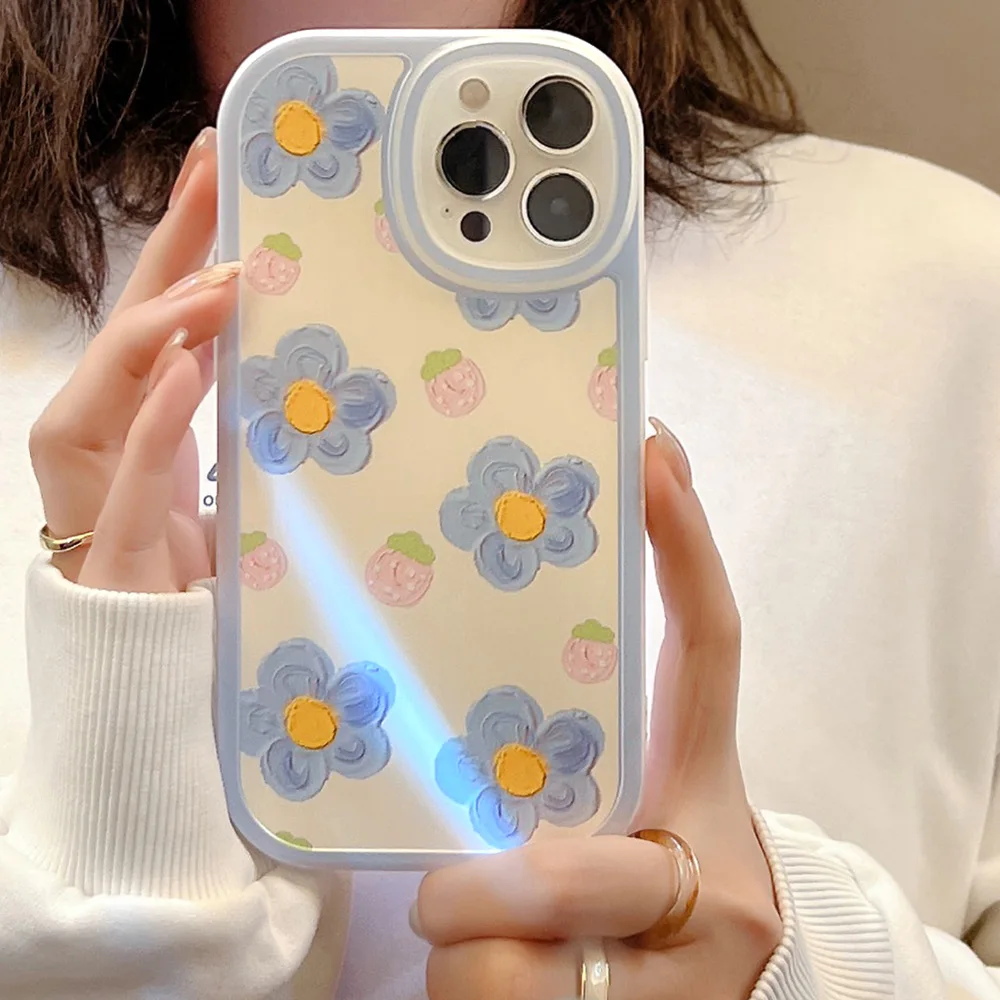 Cartoon süß für iPhone 15 Hülle 11 12 14Pro max 13 Mini 7 8Plus SE 2020 XR XS X stoßfeste Softshell kleine Blumenhülle – Detail 22