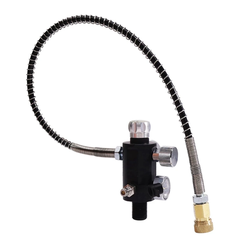 

Valve Scuba Adapter With Gauge Tank Filling Station Refill For Air Tank Bottle Cylinder Diving Kit
