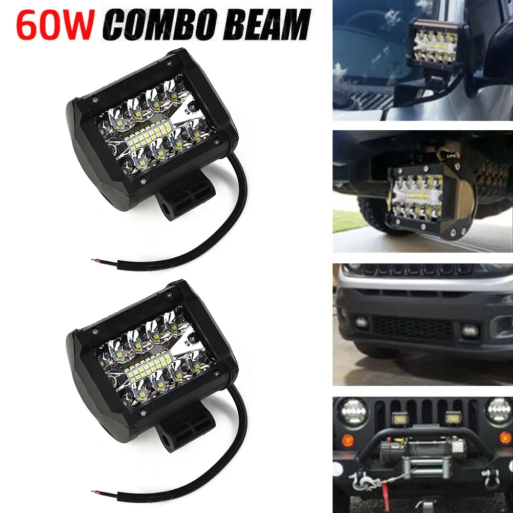 

Accessories LED Light Bar Useful 10.5*9.8*8cm Black High Intensity LEDs Weather-proof 60W Combo(Flood+Spot) High Quality