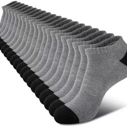 Comfortable Breathable Low - Cut Solid Color Socks - Sweat Absorbing & Odor Proof for Outdoor Activities (5 Pairs gray)
