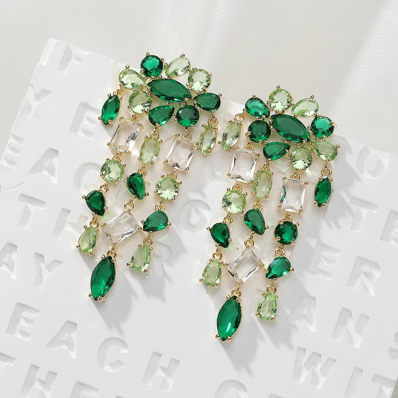 

Роскошные фирменные геометрические серьги-подвески SENYU в виде цветов, женские модные украшения из искусственной кожи с фианитами класса ААА