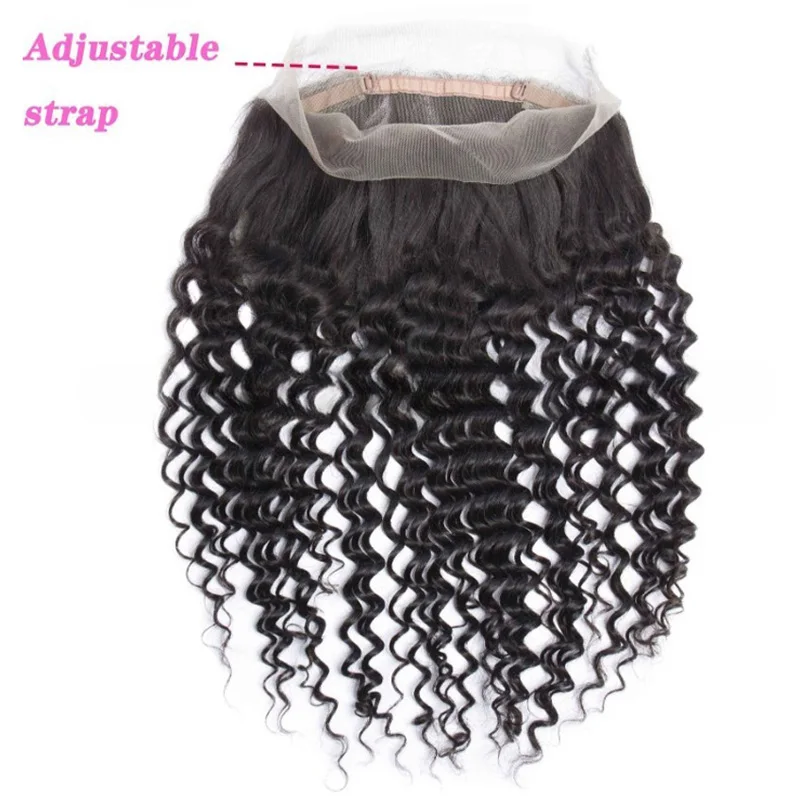 360 Lace Frontal Closure Deep Wave Human Hair Brazilian Remy Hair Soft and Silky For Women Deep Wave 360 Lace Closure