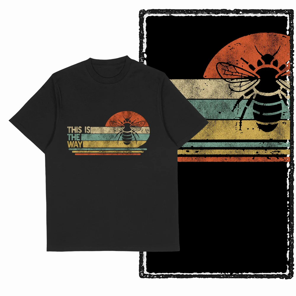 Coolmind 100% Cotton Funny Bees Graphic T-Shirt for Men, Big Size Exclusive Novelty Tee