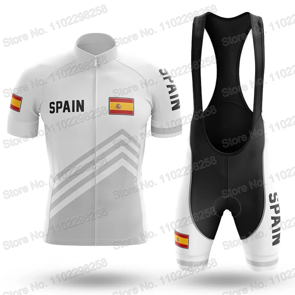 Spain National Team Cycling Jersey Set Espana Flag Clothing Road Bike Shirts Suit Bicycle Bib Shorts MTB Wear Ropa