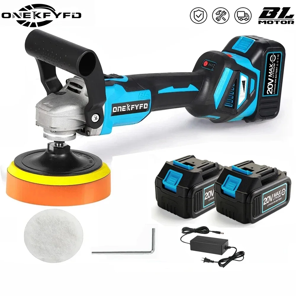 1600W Brushless 2 IN 1 Electric Car Polisher Machine 125mm Cordless Sander Air Grinder Waxing Polishing Tools For Makita Battery