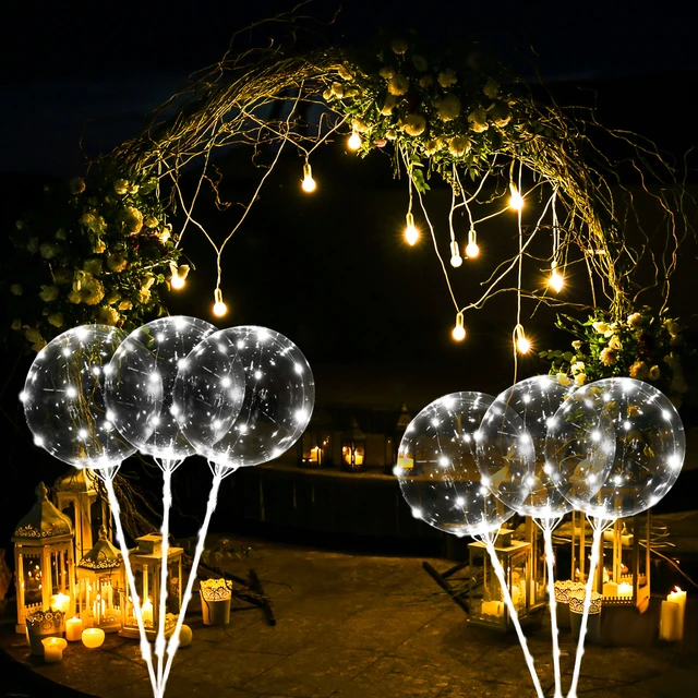 dommer Bevidstløs Ryd op 12 Set LED Balloons Handle With Sticks Luminous Transparent Balloons  Wedding Birthday Party Decorations Kid Led Light Balloon _ - AliExpress  Mobile