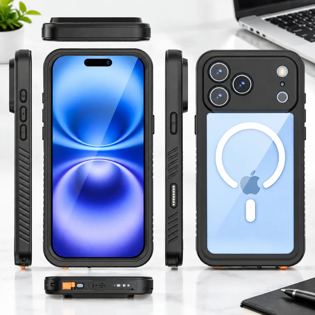 Ultimate IP68 Waterproof Phone Case with Floating Ring and Touchable Design