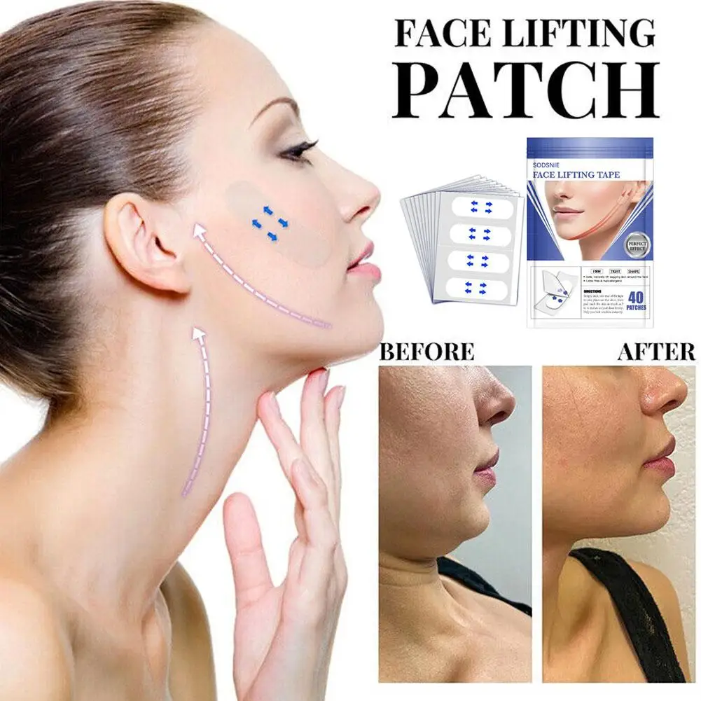 

Invisible Face Lifter Tape Waterproof V Face Adhesive Tools Tape Anti-Wrinkle Facelifting 40 Face Tape Lift Lift Patch I1M6