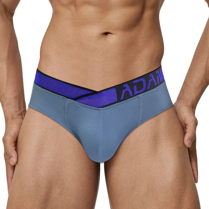ADANNU Men's Underwear Modal Comfort Fitness Solid Color Laser Gradient belt Triangle panties
