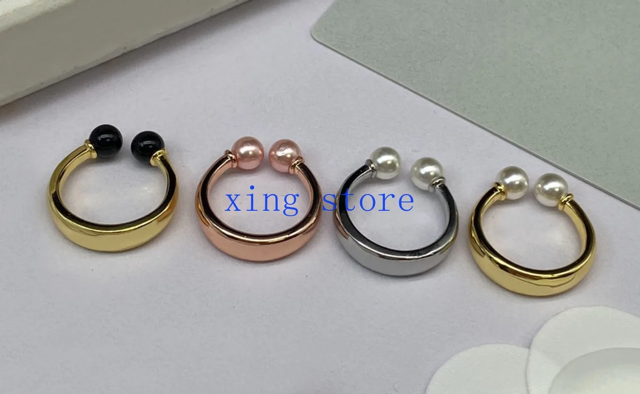 2024 Fashion New Sweet and Romantic Simulated Pearl Inlaid Round Women's Ring