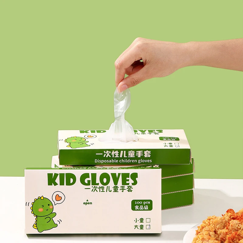 100pcs/box Latex Free Gloves TPE Disposable Gloves Transparent Non-Slip Acid Work Safety Food Grade Household Cleaning