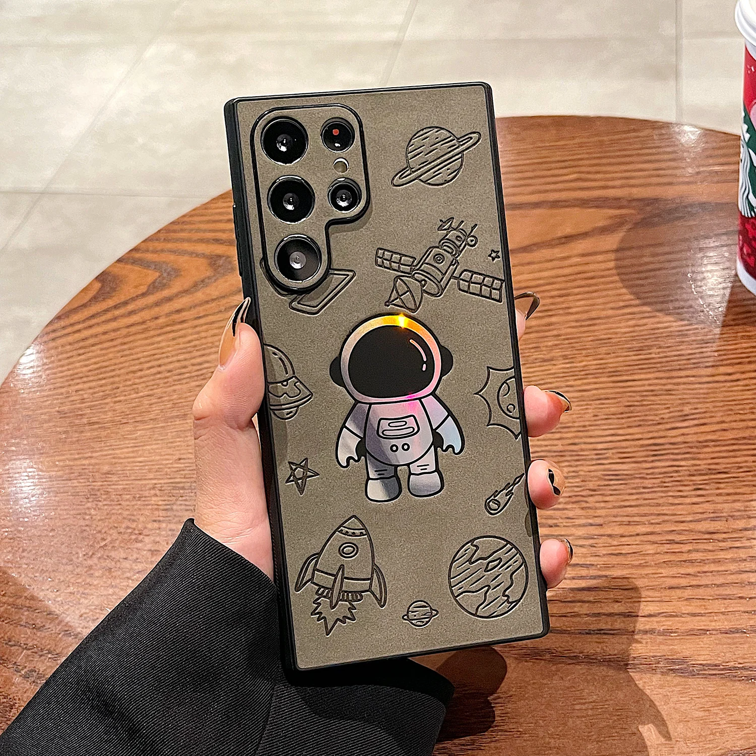 Coque de téléphone rigide en cuir d'astronaute Laser, étui arrière antichoc antichoc pour Huawei P60 Mate 60 50 40 30 Pro_voghion.com