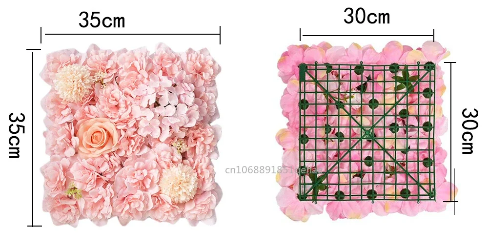 Artificial Rose Flower Wall Panels with Hydrangea Peony for Baby Shower Background Home Party Activities Or Wedding Decoration