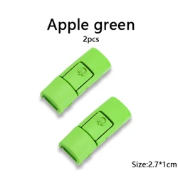 Vibrant Metallic Shoelace Clips with Press Lock (Apple green)