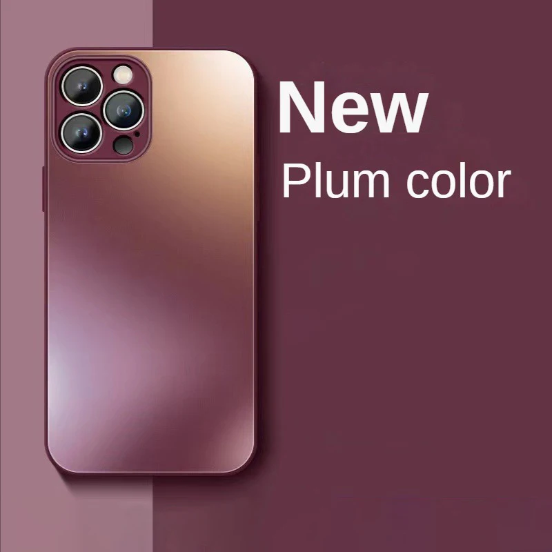 thumbnail image 1 of Luxury Full Lens Protection AG Frosted Glass Cases For iPhone 15 Pro Max 14 11 12 13 Mini XS XR Plus Liquid Tempered Matte Cover, 1 of 5