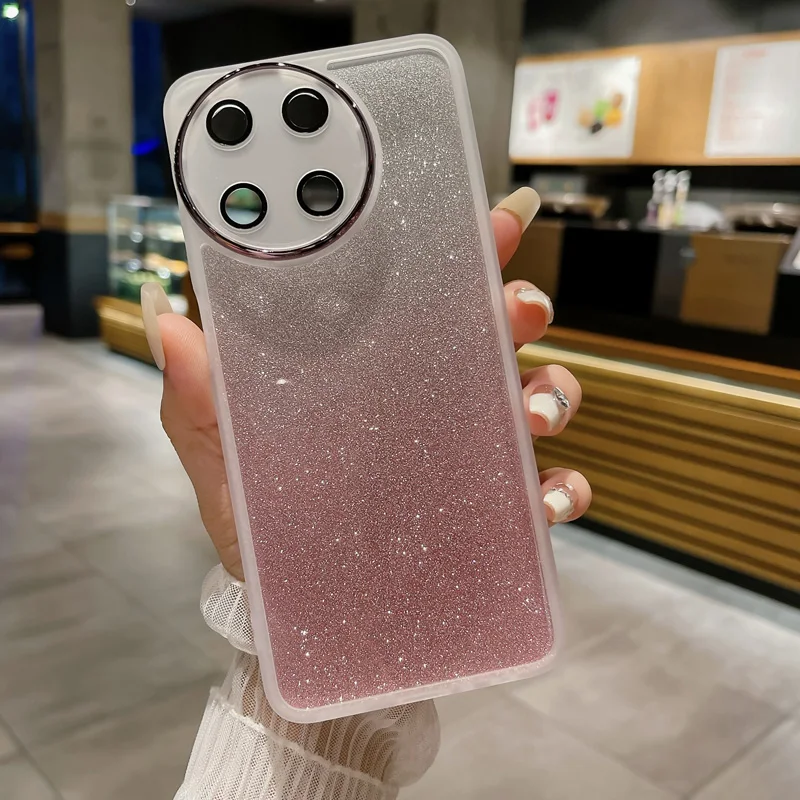 Glitter Electroplate Camera Ring Bumper Case For realme 11 Pro plus 5 5i 5S 6i Narzo 60 OPPO reno7 reno10 Silicone Soft_voghion.com