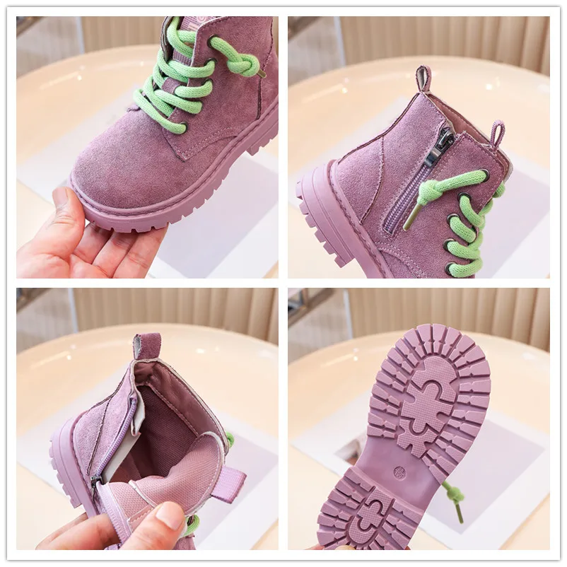 Leather Ankle Boots for Kids Autumn Non Slip Casual