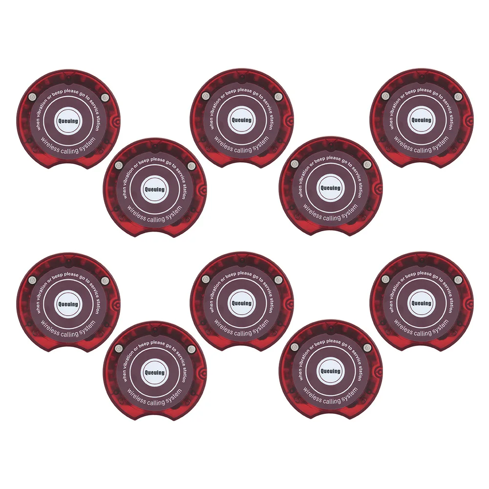 10 Pcs Pager Long Distance Wireless Guest Paging Queuing System Receiver Red for SU-668 HT