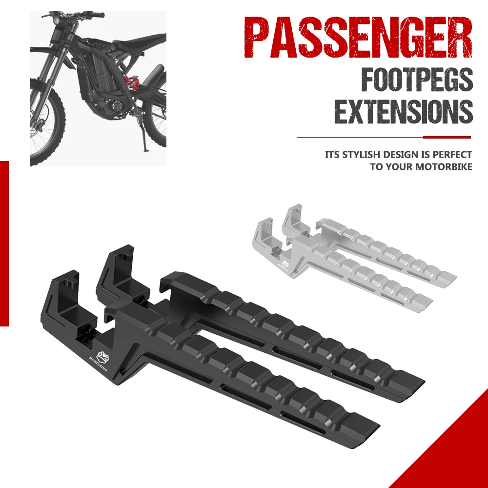 

NEW For Sur Ron Passenger Foot Peg Extensions Extended Footpegs Motocross Dirt Bike Off-Road Accessories For Segway X160 X260