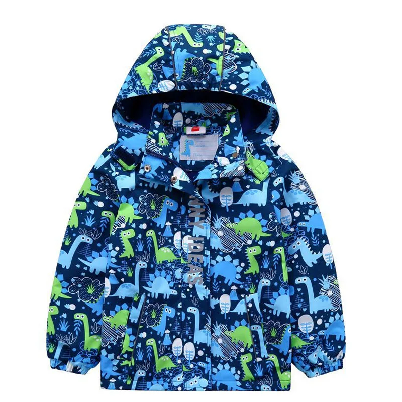 

Spring Autumn Waterproof Animal Print Fleece Child Coat Baby Boys Jackets Children Outerwear Kids Outfits For 3-12 Years Old