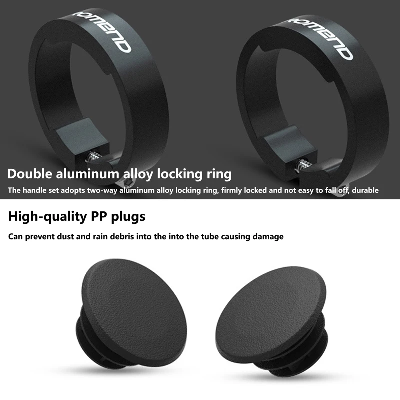 Non-Slip Soft Rubber Bicycle Handlebar Grips with Aluminum Locking Ends