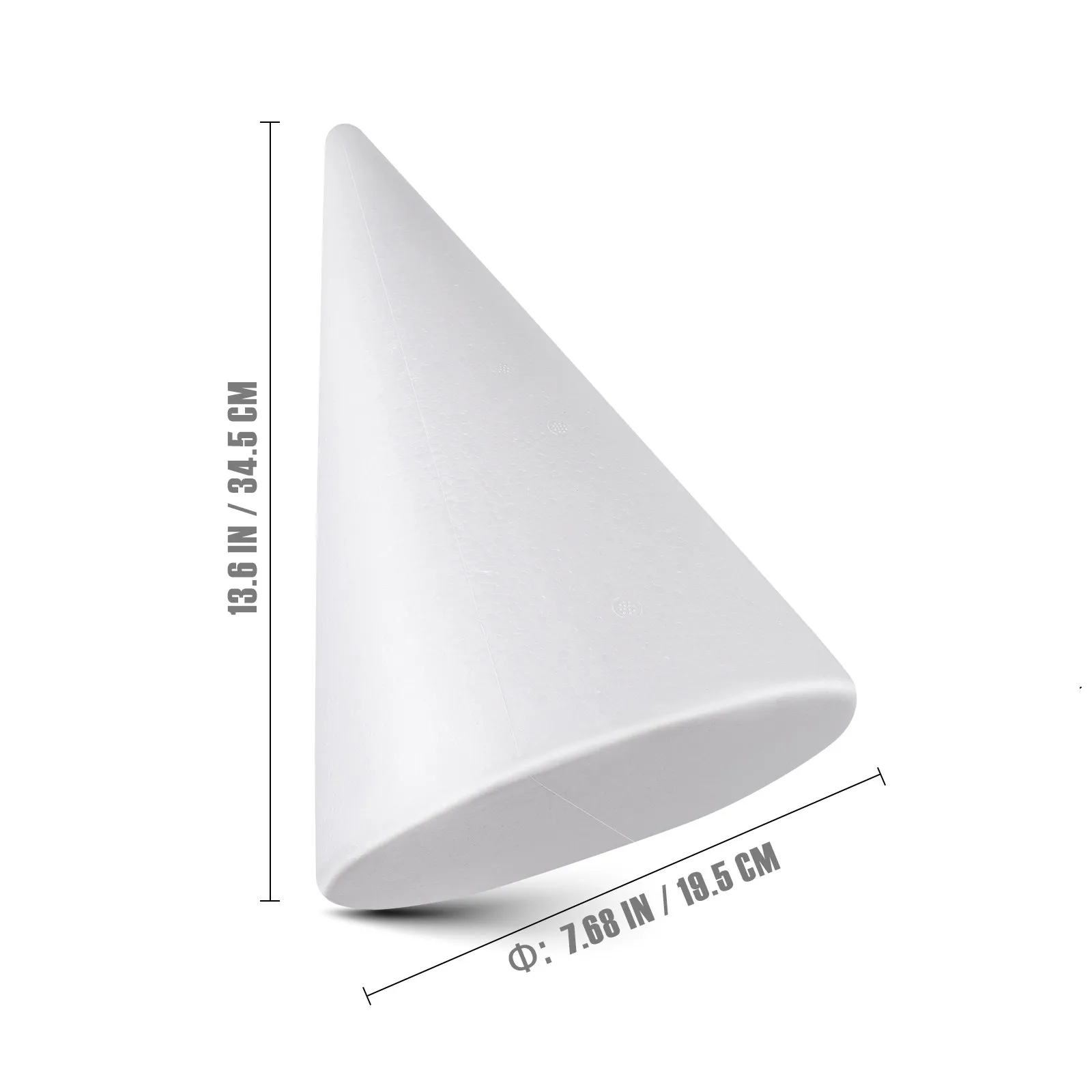 34.5x19.5cm 폼 공예 콘 화이트 DIY 장식 용품 크리스마스 겨울 파티 유치원 테이블 센터피스