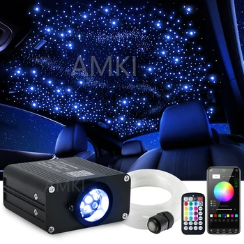 16W Twinkle Starry Sky Car Star Ceiling Light RGBW Fiber Optic Light Smart APP Bluetooth Car Roof Star Interior Atmosphere Light 1