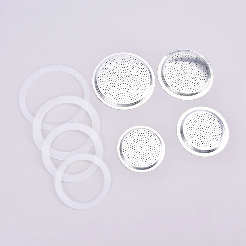 Coffee Pot Silicone Seal Ring 3 Silicone Gaskets 1Pc Aluminum Filter Moka Pot 3/6/9/12 Cup Moka Express Coffee Bottle Replacement