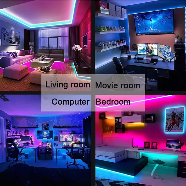 1-30M 5V USB Bluetooth LED bande lumineuse SMD 5050 5V RGB bande LED Flexible Bluetooth APP contrôle changement de couleur pour fond de télévision 6