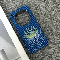 Ultra - Thin Carbon Fiber Texture Case with Moon Up Pattern - Stylish, Hard PC Protective Cover for VIVO X100S Pro (Blue)