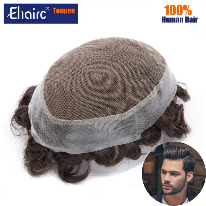 Australia Toupee Men  Lace and PU Base Wig For Men Indian Hair Replacement  Exhuast Systems Unit  Male Hair Prosthesis