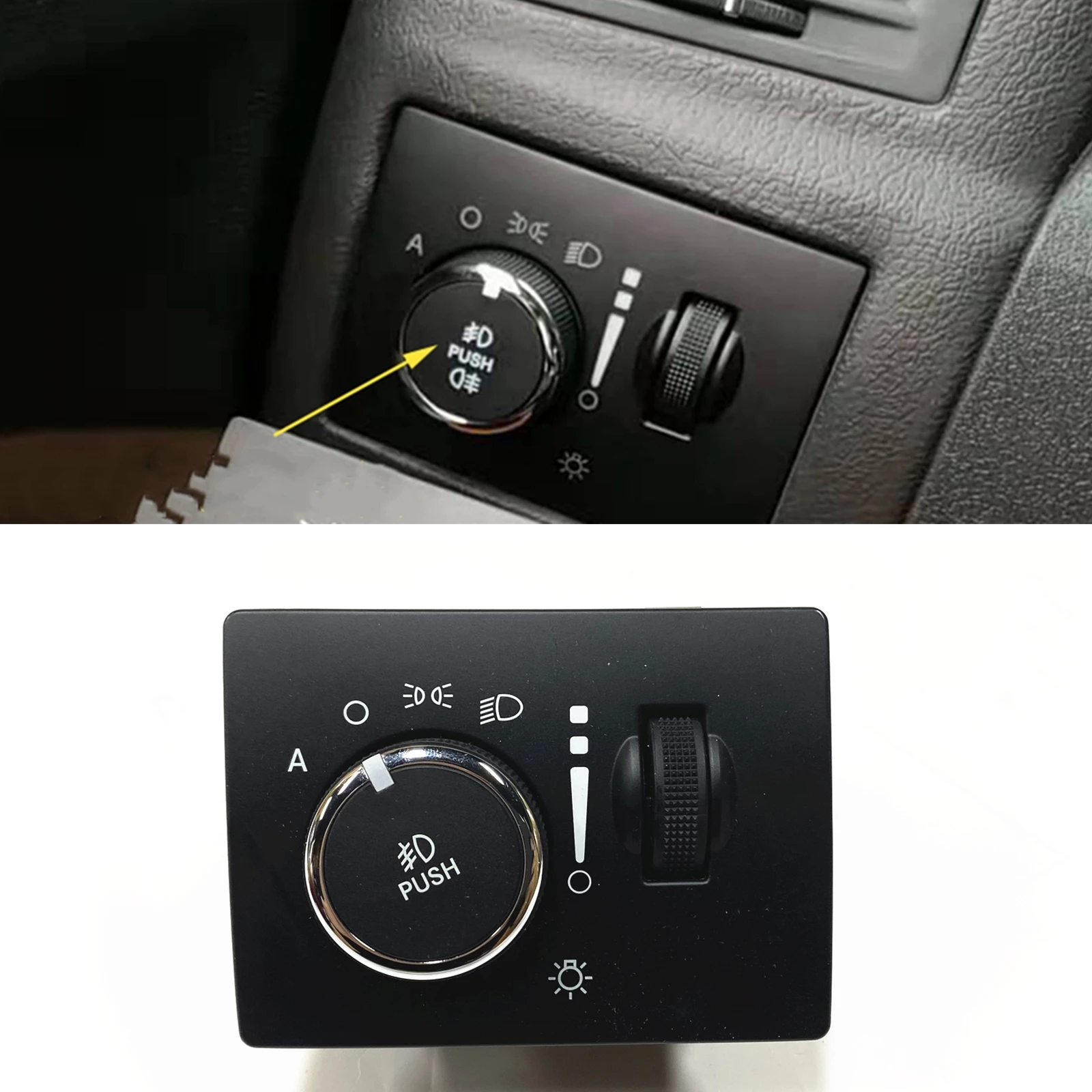 

Front Headlight Auto Switch Fog Light Head Lamp Controller Knob For Chrysler Dodge 2005-2011 300C Challenger Charger Magnum