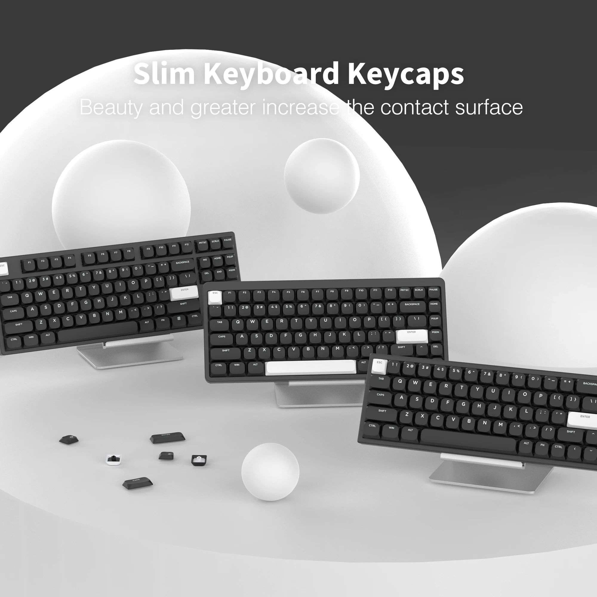 Pbt Keycaps para Teclado Mecânico Gamer Low Profile Wob Slim Double Shot Gateron Cherry mx Switch 60 65 75 Chave 129 - Imagem 5