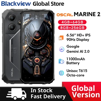 Blackview MARINE 2 Rugged Smartphone 6.56-inch HD+ IPS 90Hz Display 11000mAh  Android 15 16MP Camera NFC 8GB 256GB Cellphone