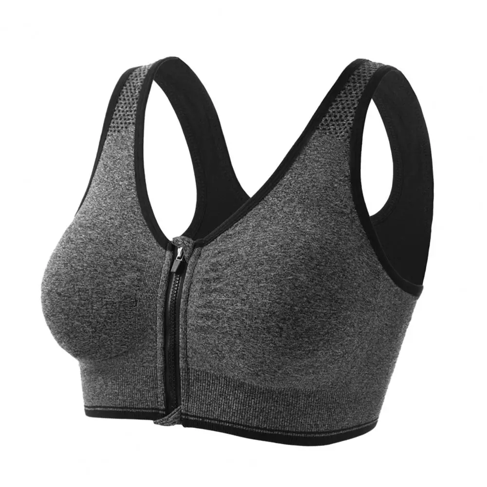 Front Zip Sports Bra Top Push Up Yoga Bra Anti-shock Non-steel Ring Running Tank Top Fitness Yoga Underwear Female Bralette