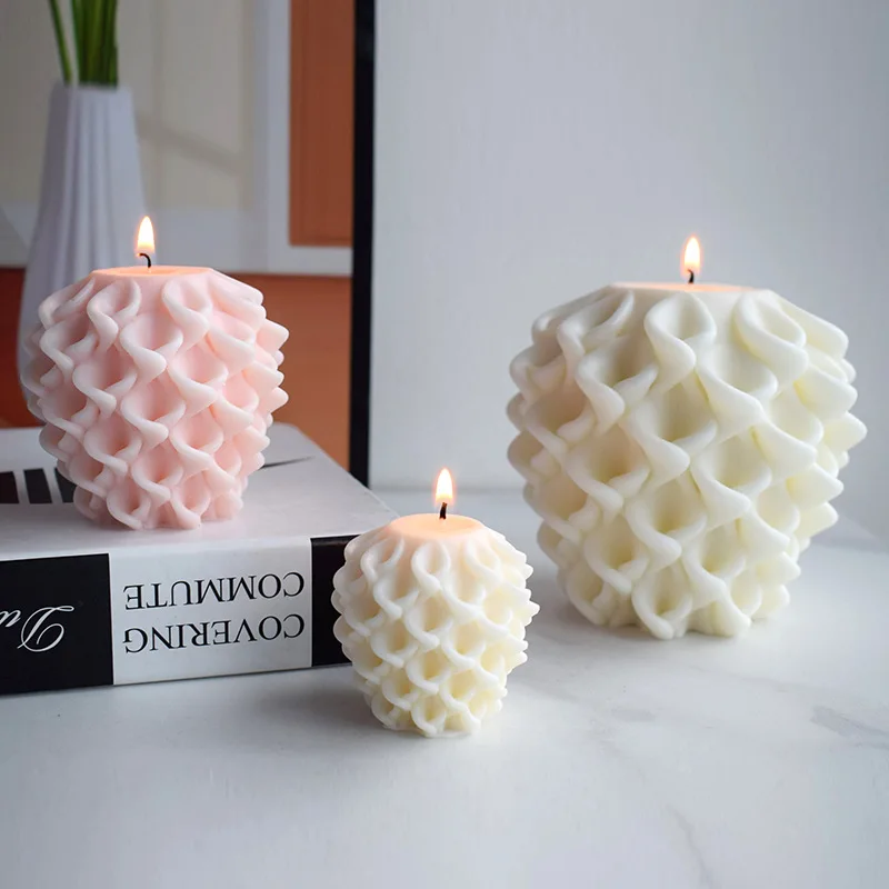 Morning Glory Flower Design Candle Molds Swirl Sculpture Pillar Candle  Silicone Mold Unique Shaped Twirl Minimalist Decor