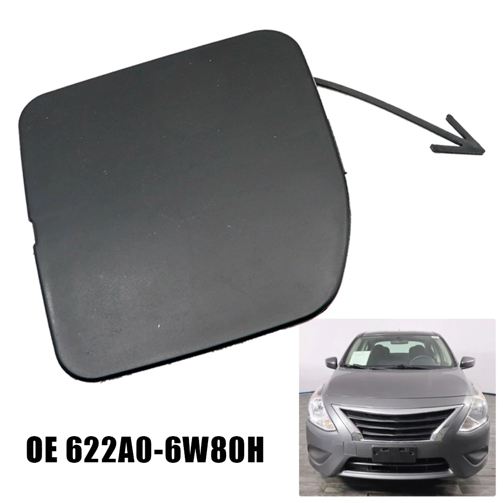 Car tow hook cover 1pc Front Bumper Tow Hook Cover Cap Fits For Nissan Versa Sedan 2015-Black ABS Direct Replacement