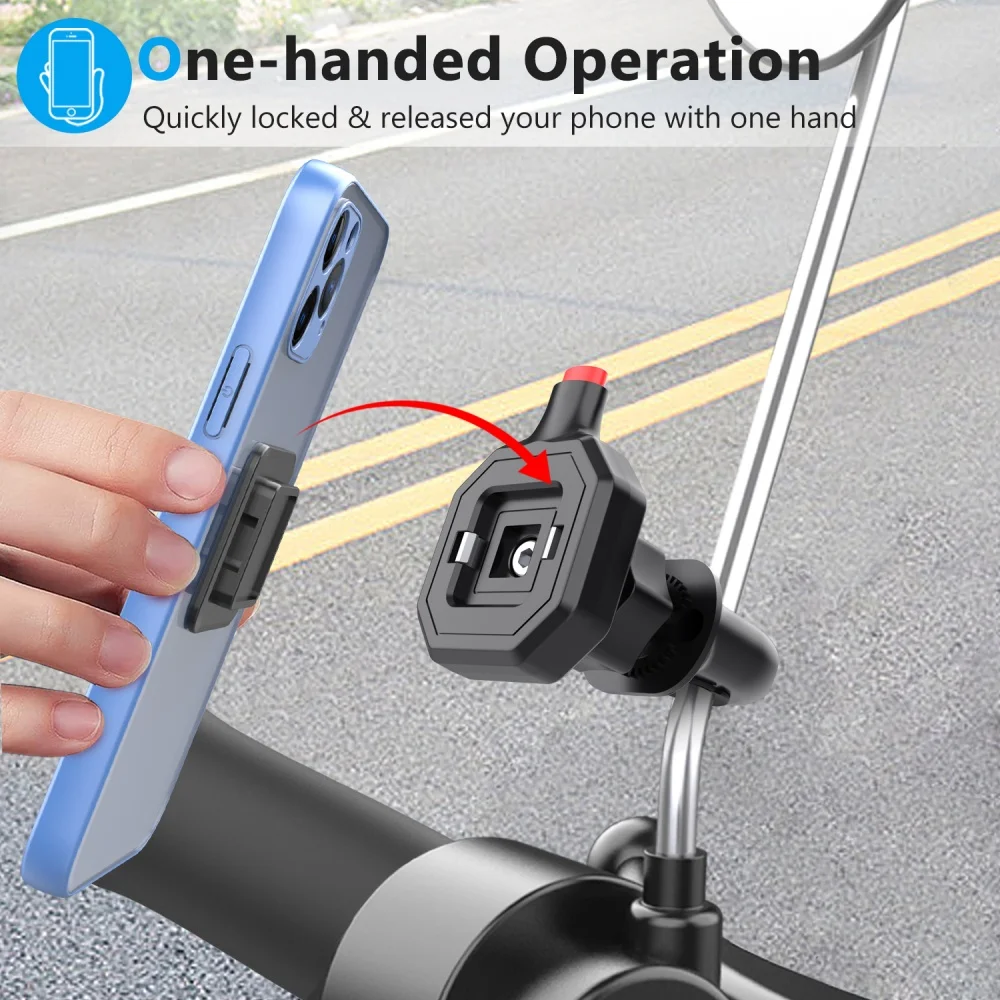 Motorcycle Phone Holder Strength Fit For 10-14mm Rearview Mirror Handbar Mount Clip Universal Mobile Phone Motor ATV Bracket