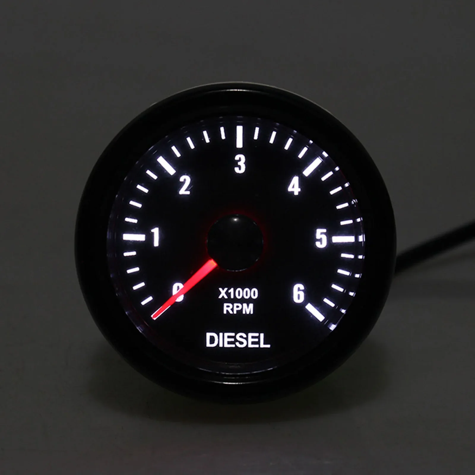 2 52MM 0-6000 RPM Tachometer White Backlight Tacho Meter