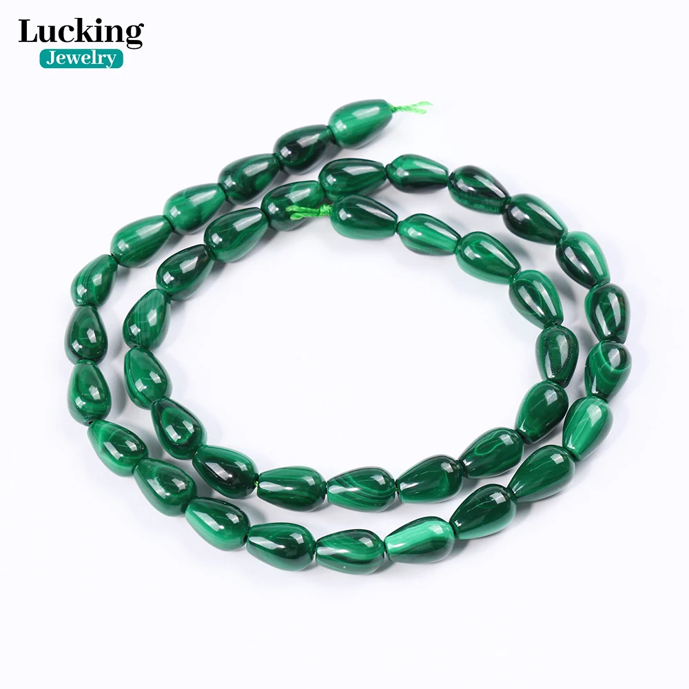 Natural Green Malachite 6*10mm Teardrop Beads - Healing Crystal for DIY Jewelry Making Earrings, Necklaces, Spiritual Protection 6