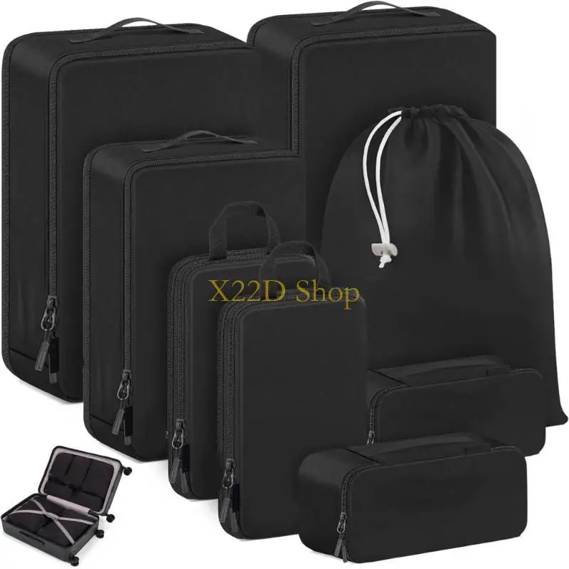 X22D 10pcs Expandable Compression Packing Cubes for Travel Handheld Organizers Bags for Efficient Clothes Storage Solution 3