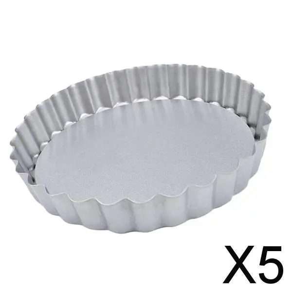 5xNonstick Mini Tartlet Custard Quiche Pastry Pie Pan Tart Tins Pastry Baking